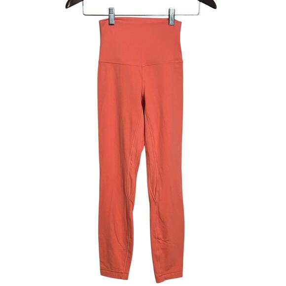 lululemon athletica Pants - Lululemon Women's Wunder Under Leggings 3/4 Length Coral Size 2